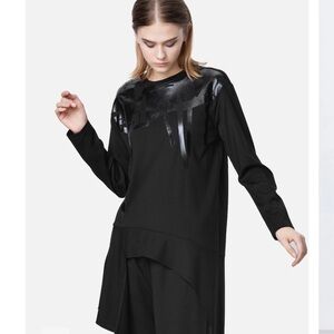 Printing Irregular Hem Loose T-shirt